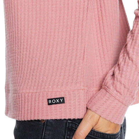 Roxy Take It Home Waffle Knit Sweater - Ash Rose