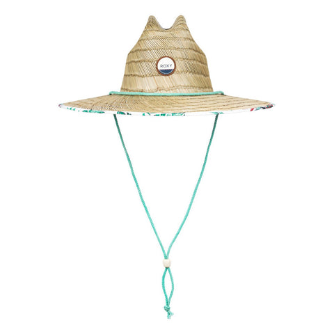 Roxy Tomboy Printed Straw Hat - Marshmallow Caribbean Flowers