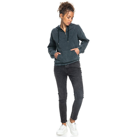 Roxy Travel Far Half Zip Hoodie - Anthracite