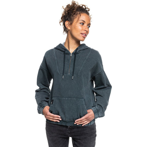 Roxy Travel Far Half Zip Hoodie - Anthracite