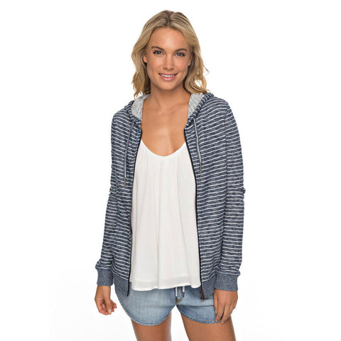 Roxy Trippin Stripes Zip Hoodie - Marshmellow Just Simple Stripe
