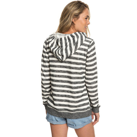 Roxy Trippin Zip Up Hoodie - Black 2x2 Stripe