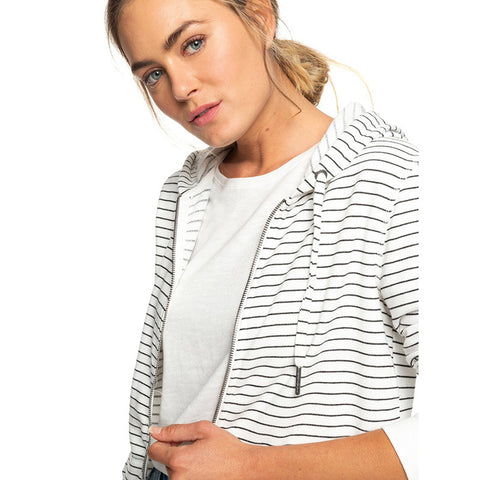 Roxy Trippin Stripes Zip Hoodie - Anthracite Pool Stripes