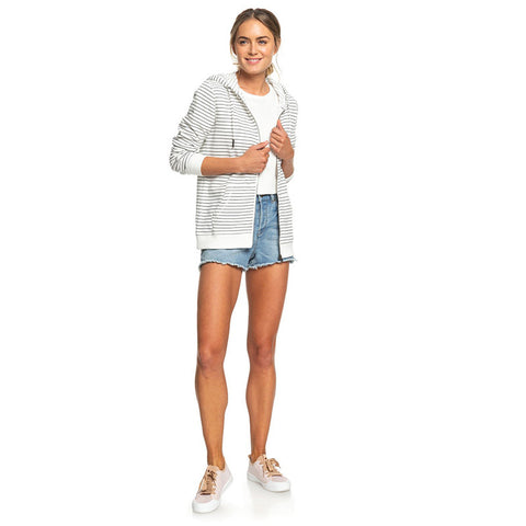 Roxy Trippin Stripes Zip Hoodie - Anthracite Pool Stripes
