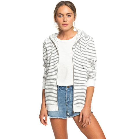 Roxy Trippin Stripes Zip Hoodie - Anthracite Pool Stripes