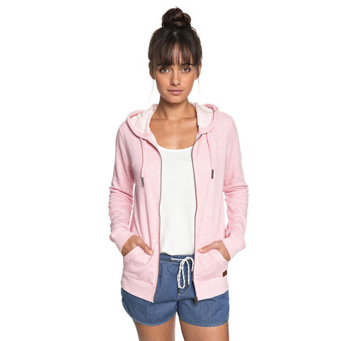 Roxy Trippin Zip Up Hoodie - Marshmallow Rose Heather