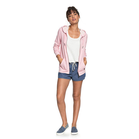Roxy Trippin Zip Up Hoodie - Marshmallow Rose Heather