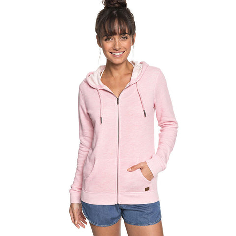 Roxy Trippin Zip Up Hoodie - Marshmallow Rose Heather