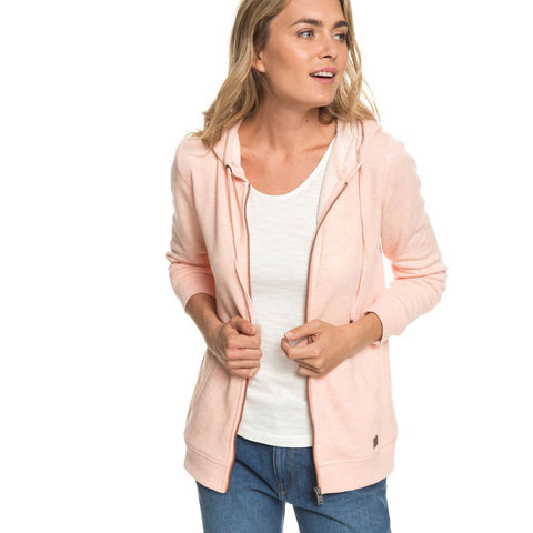 Roxy Trippin Zip Up Hoodie - Salmon Heather
