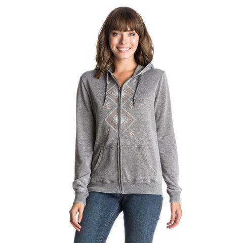 Roxy Tropical Bazaar Ethnics Zip Hoodie - Dark Midnight