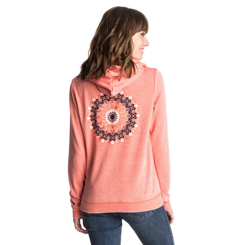 Roxy Tropical Bazaar Mosaic Zip Hoodie - Living Coral