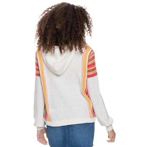 Roxy Turning Out Hooded Sweater - Snow White Aloha Stripe