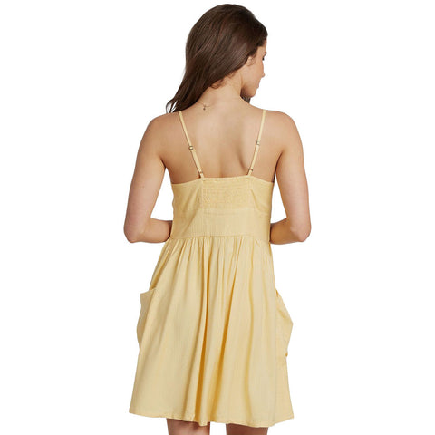 Roxy Under The Cali Sun Strappy Button Through Dress - Sahara Sun On The River