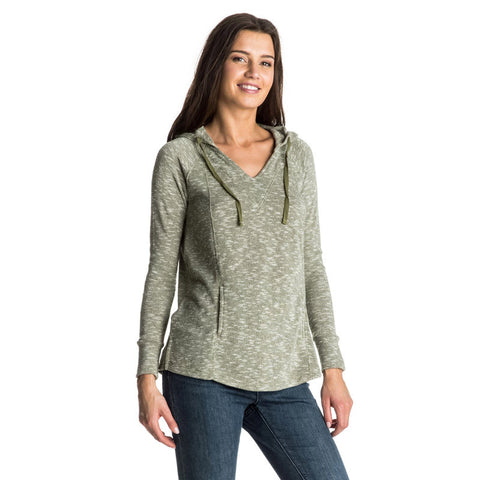 Roxy Wasted Time Hooded Top - Oil Green