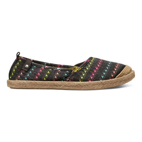 Roxy Girls Flamenco Slip On Shoes - Black Print