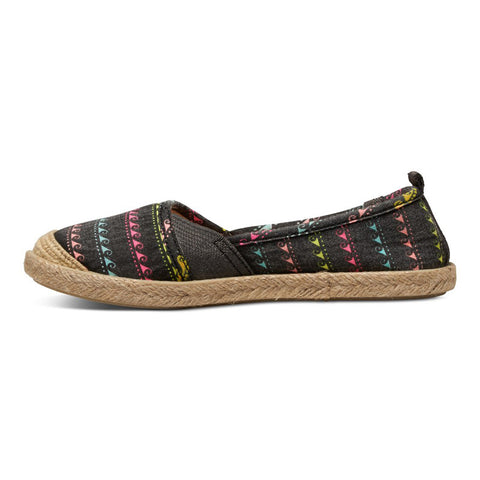 Roxy Girls Flamenco Slip On Shoes - Black Print