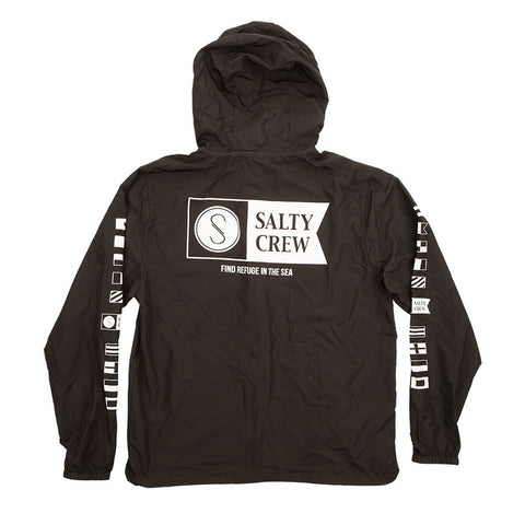 Salty Crew Alpha Windbreaker Jacket - Black