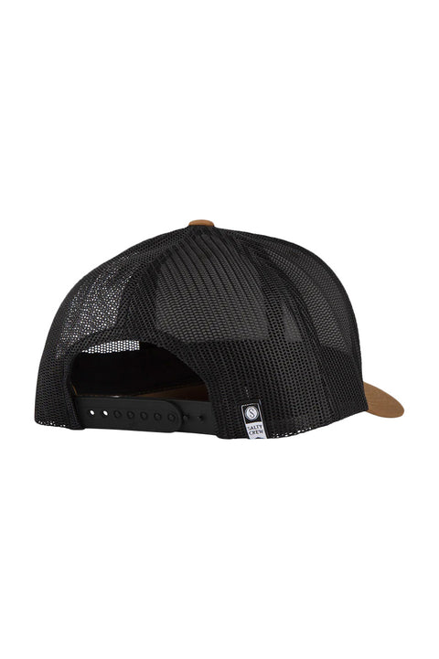 Salty Crew Fishery Retro Trucker Hat - Camel / Black - Back