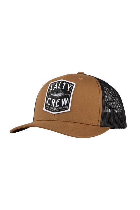 Salty Crew Fishery Retro Trucker Hat - Camel / Black