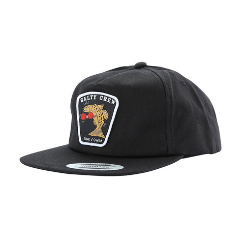 Salty Crew Knockout 5 Panel Hat - Black