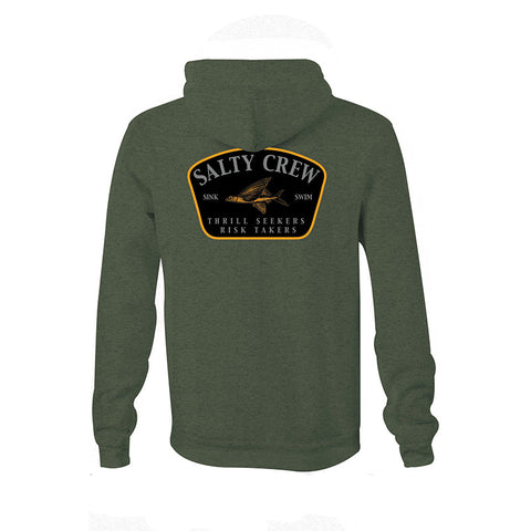 Salty Crew Leeward Hoodie - Army Heather
