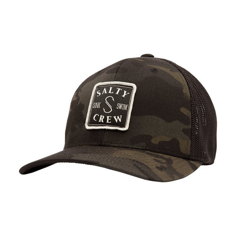 Salty Crew S-Hook Retro Trucker Hat - Multicam Black