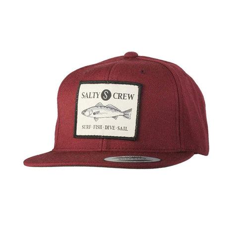 Salty Crew Seabass Trucker Hat - Burgandy