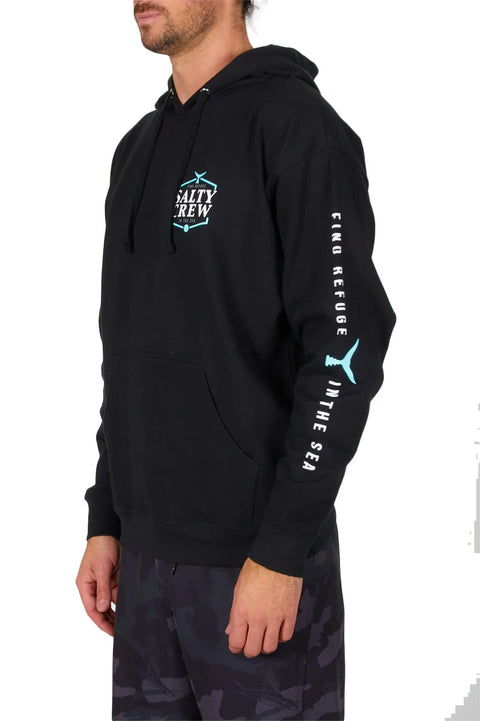 Salty Crew Skipjack Hooded Fleece - Black - Side
