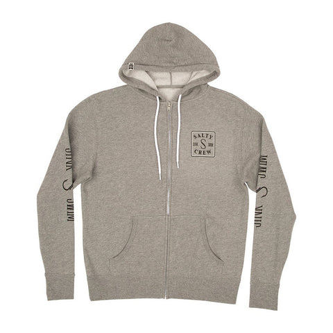 Salty Crew Squared Up Zip Hooded Fleece - Gunmetal Heather