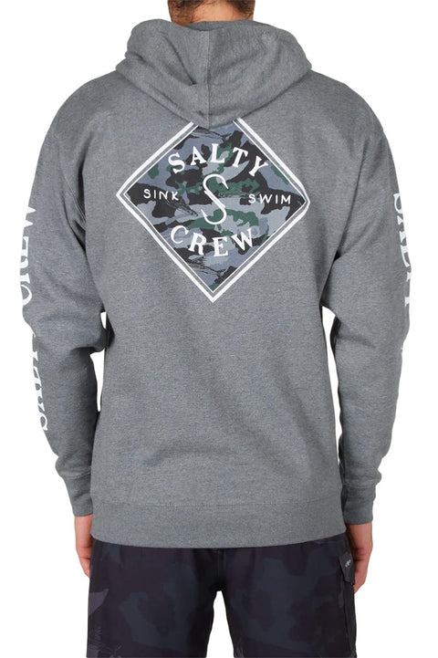Salty Crew Tippet Lineup Hooded Fleece - Gunmetal Heather - Back