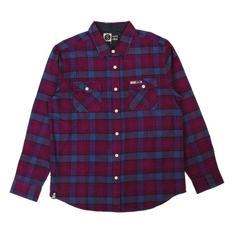 Salty Crew Windward Flannel - Burgandy / Navy