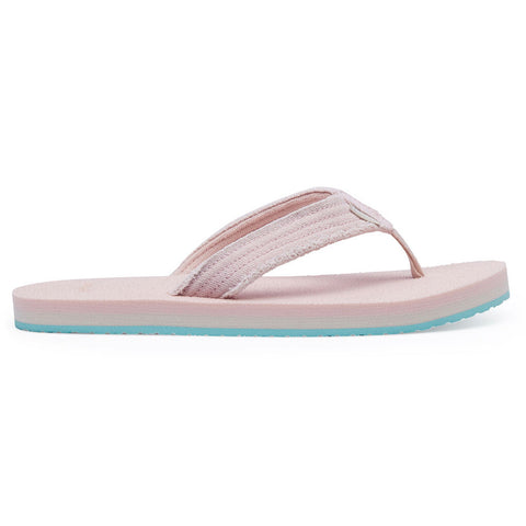 Sanuk Youth Fraidy Stacker Canvas Flip Flops - Pink Salt
