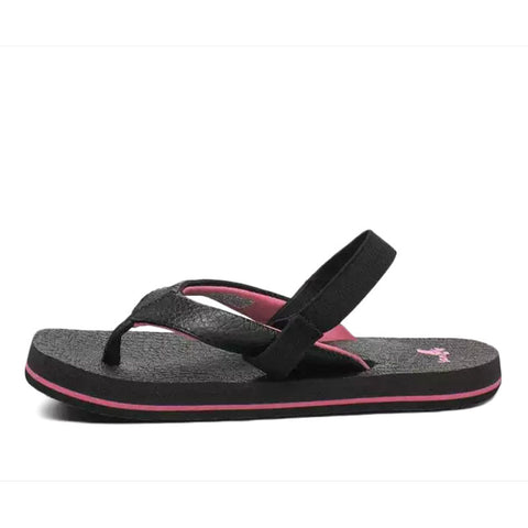 Sanuk Yoga Mat Girls Youth Sandal - Black / Pink