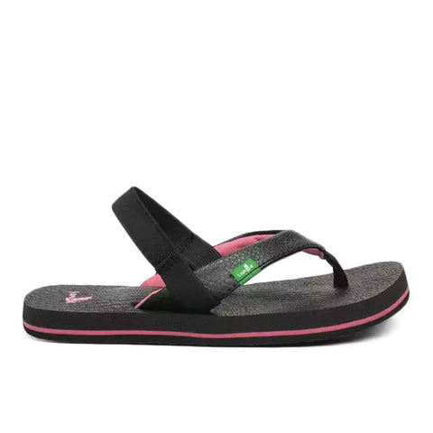 Sanuk Yoga Mat Girls Youth Sandal - Black / Pink