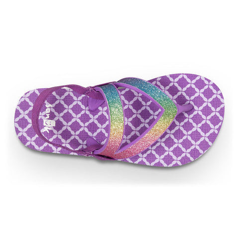 Sanuk Lil Selene Crystal Kid's Sandal - Rainbow / Hot Orchid
