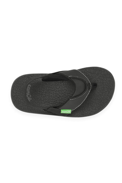 Sanuk Little Kids Root Beer Cozy Sandal - Black - Top
