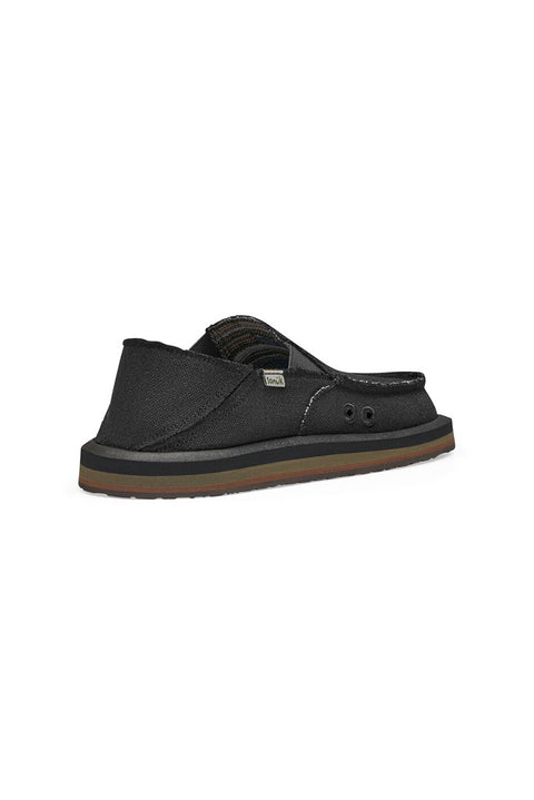 Sanuk Vagabond ST Hemp Sidewalk Surfers - Black - Back