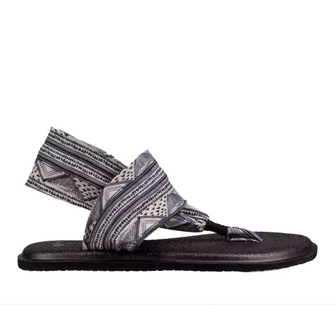Sanuk Yoga Sling 2 Prints Sandal - Tan / Black Geo Stripes