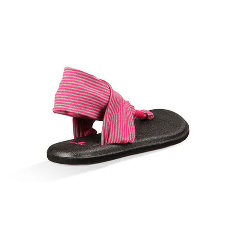 Sanuk Yoga Sling Girls Youth Sandal - Fuchsia / Purple Stripes