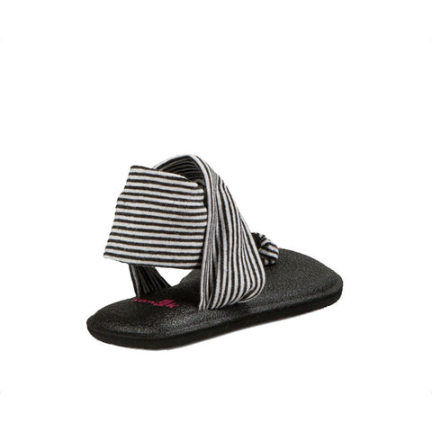 Sanuk Yoga Sling Girls Youth Sandal - Black / White Stripes