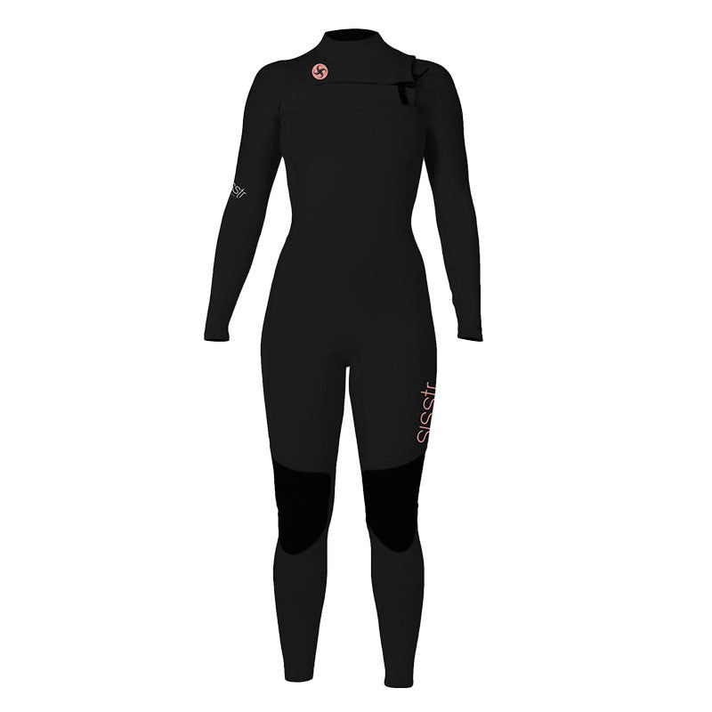 SisstrEvolution 7 Seas 3/2 Chest Zip Wetsuit Black Moment Surf Company