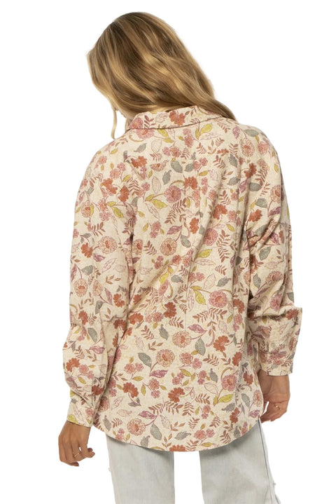SisstrEvolution Burst Of Life L/S Woven Top - Biscotti