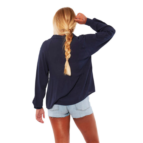 SisstrEvolution Daydreamer L/S Woven Blouse - Deep Water