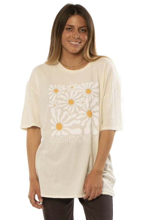 SisstrEvolution Flowering Illusion S/S Slouchy - Sea Salt