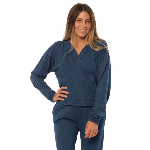 SisstrEvolution Fun Love L/S Knit Fleece Top - Dark Indigo