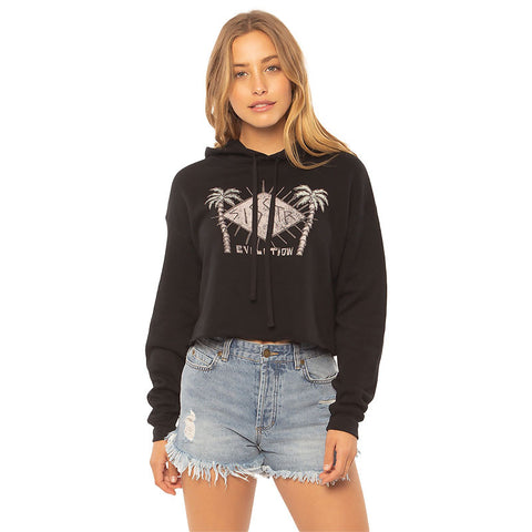 SisstrEvolution Island Mind Crop Hoodie - Black