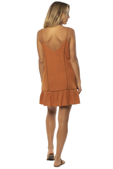 SisstrEvolution Quincy Woven Tank Dress - Burnt Orange