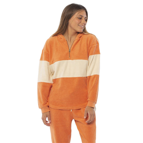 SisstrEvolution Roller Stripe L/S Fleece - Rust