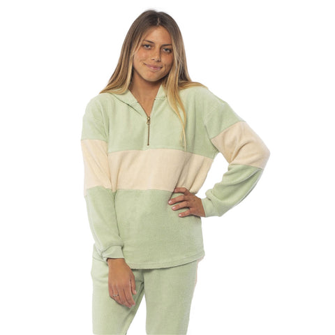 SisstrEvolution Roller Stripe L/S Fleece - Sea Foam