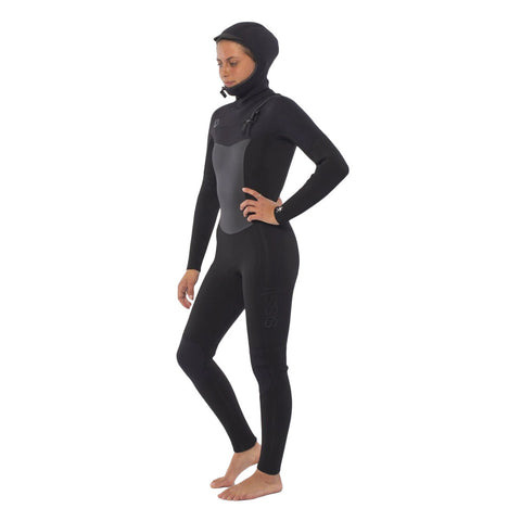 SisstrEvolution 7 Seas 5/4 Hooded Chest Zip Wetsuit - Solid Black
